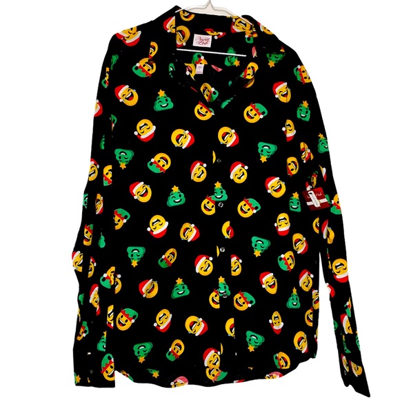 North Pole Trading Co. Other - NORTH POLE Shirt Trading Company Sz Large Long Sleeve Christmas Emoji’s